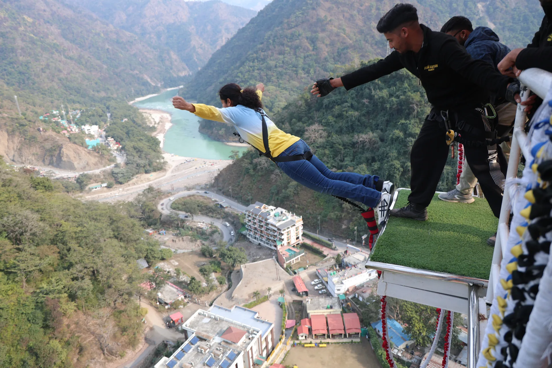 Mid-Air Freefall Dive over Himalayan Gorge