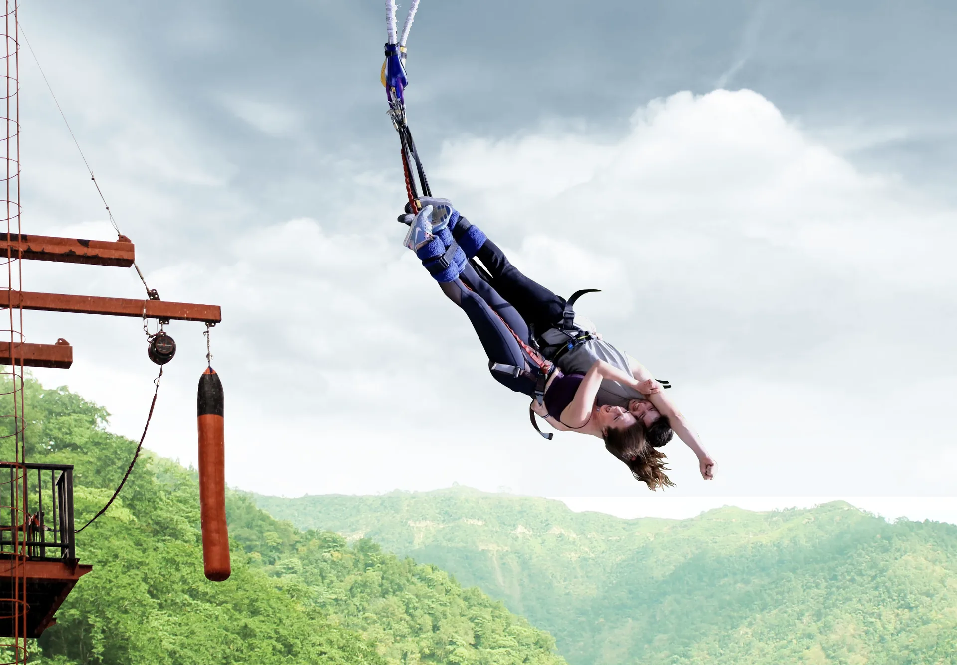 Scenic Hill and Valley Views During Jump
