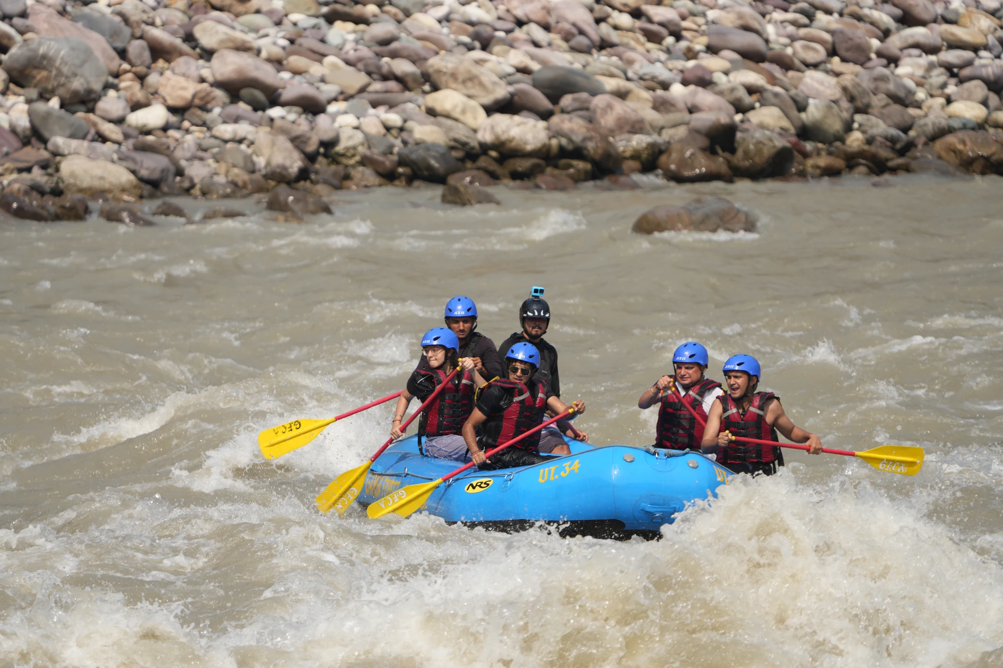 Whitewater Wave Splash Action Captured on 4K Drone Video