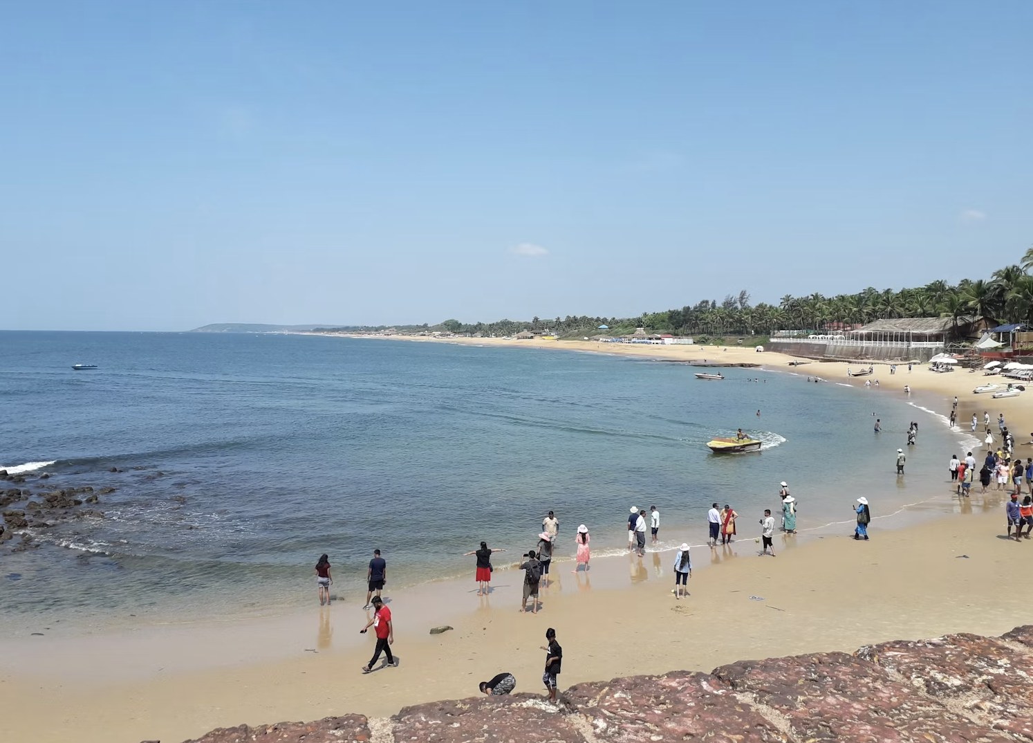 Historic Fort Aguada and coastal promenade looking over North Goa beaches