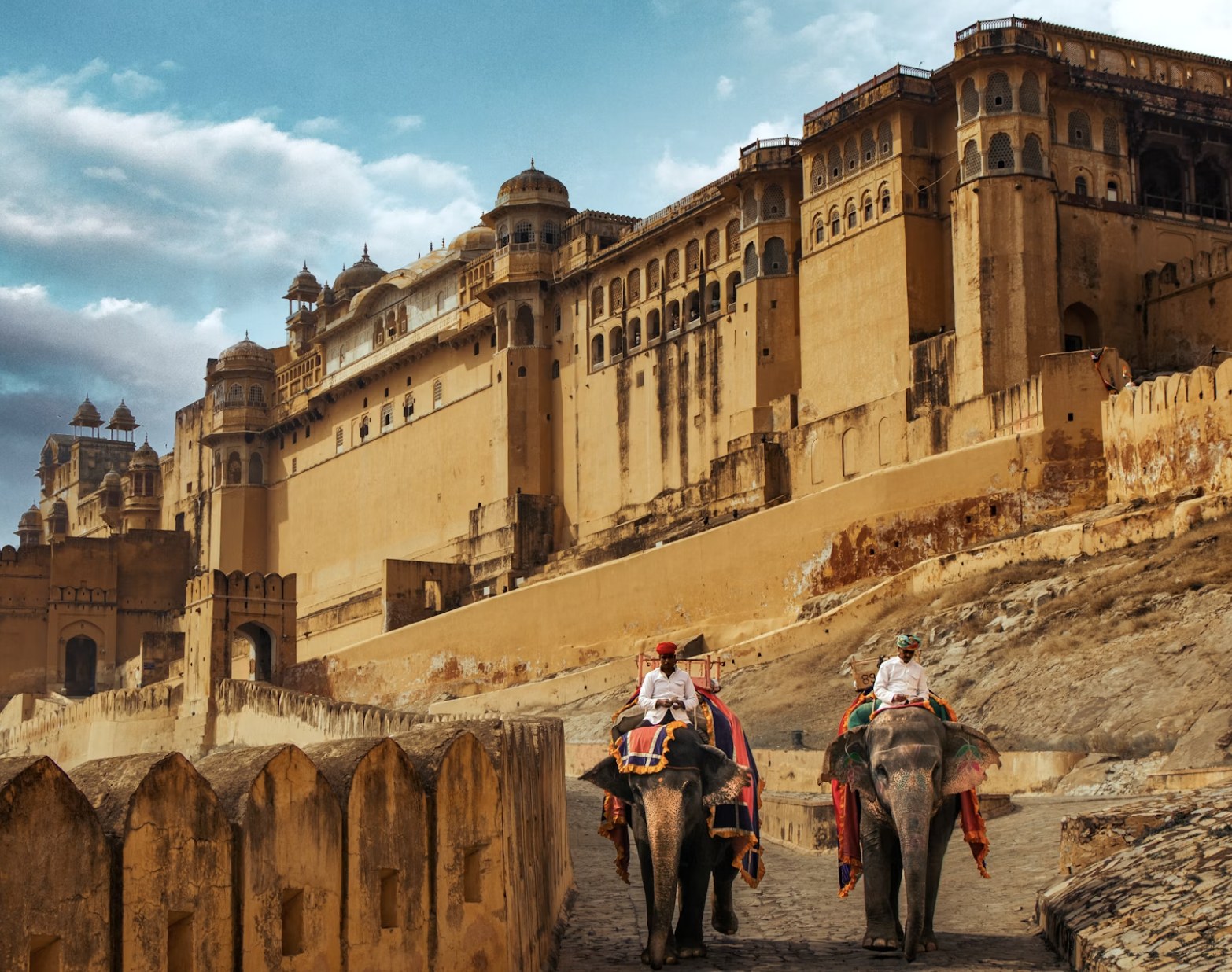 Amber Fort colossal yellow sandstone ramparts and grand bastions
