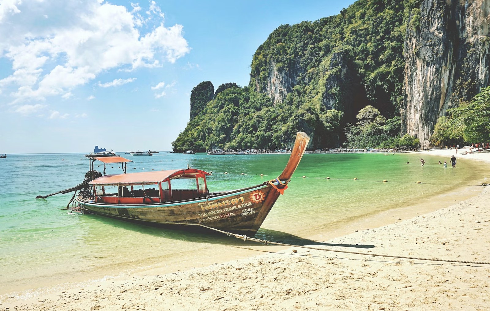 Pristine white sand beach and crystal clear shallow bay