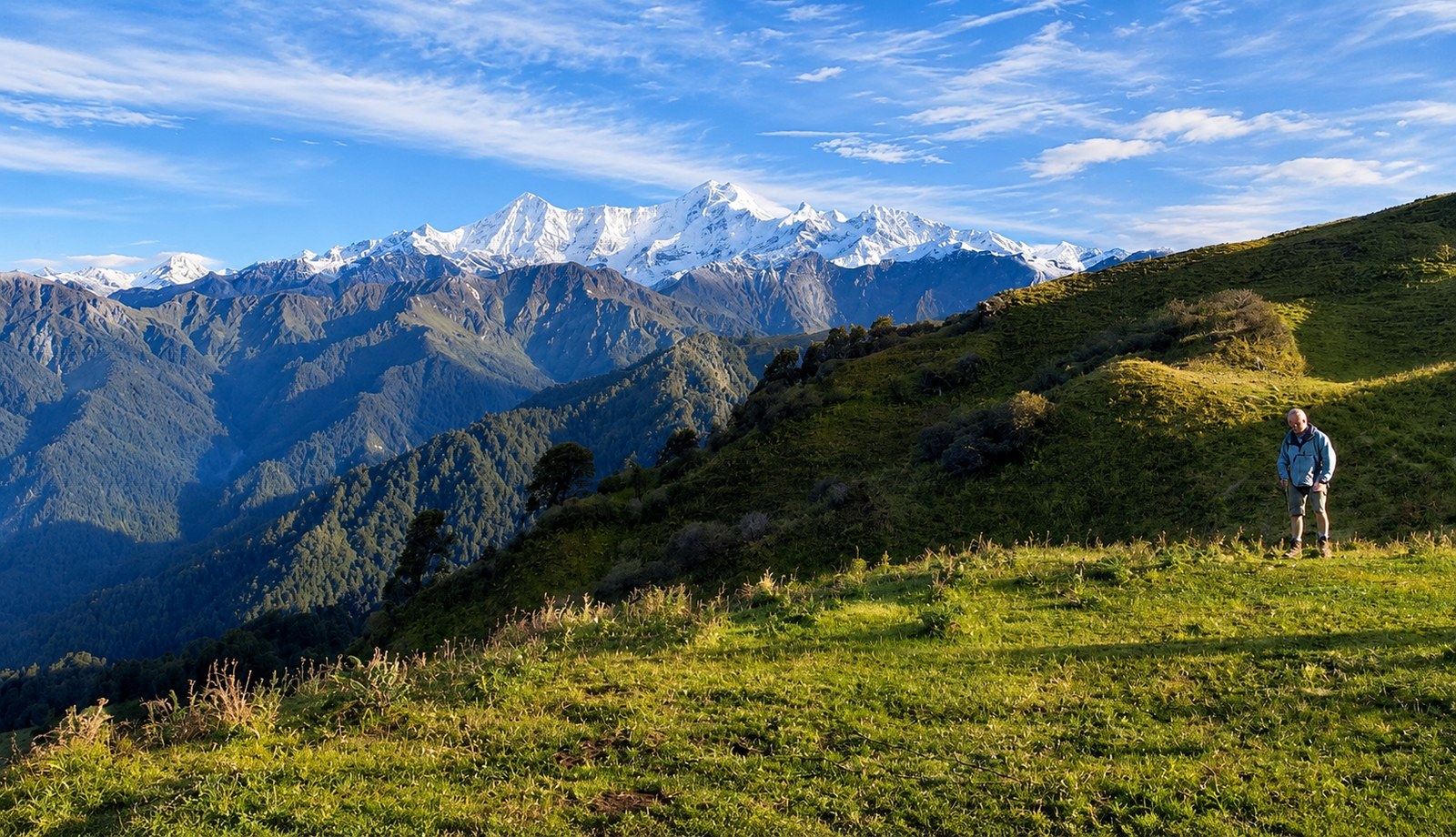 Panoramic mountain ridges and trails along Dayara Bugyal