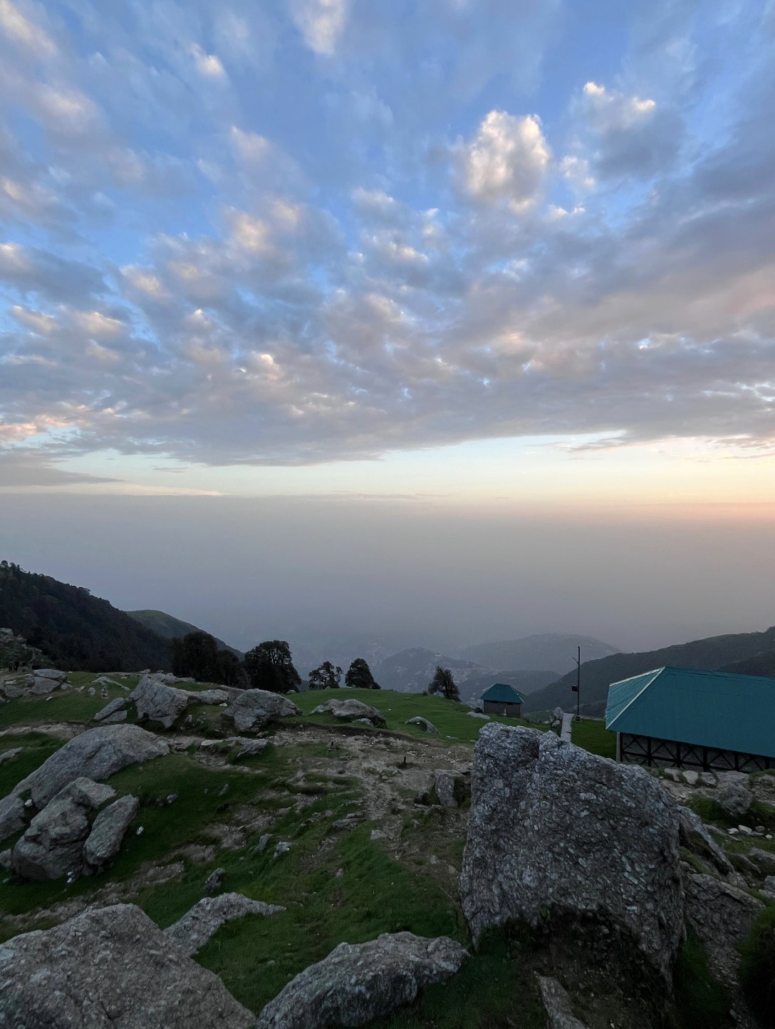 Peaceful evening skies and sunset hues over Kangra valley